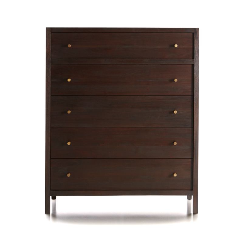 Keane Espresso Wood 5-Drawer Chest