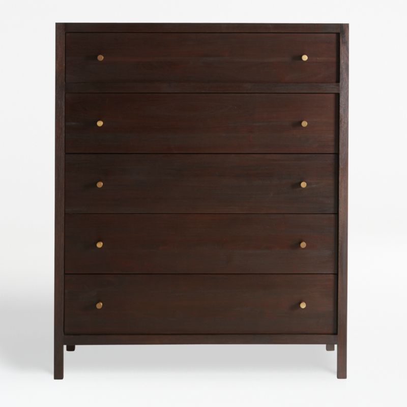 Keane Espresso Wood 5-Drawer Chest