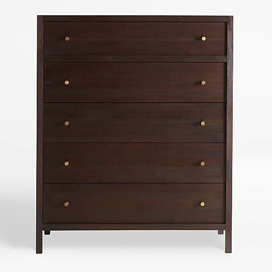 Keane Espresso Solid Wood 5-Drawer Chest