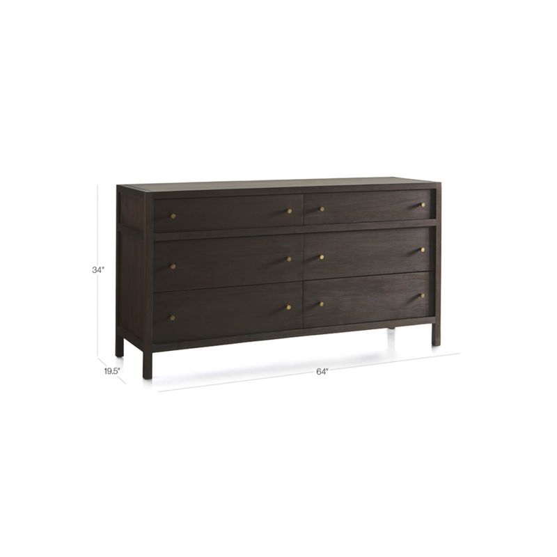 Keane Espresso Wood 6-Drawer Dresser