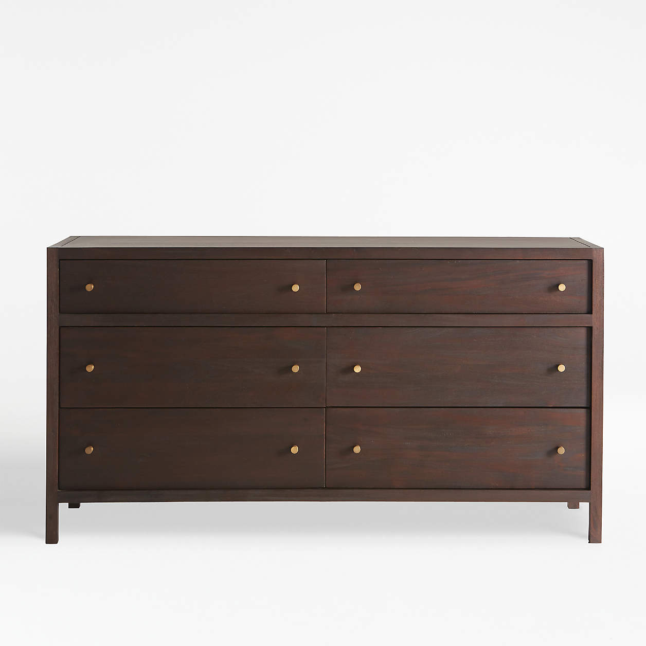 Keane Espresso Wood 6Drawer Dresser + Reviews Crate & Barrel