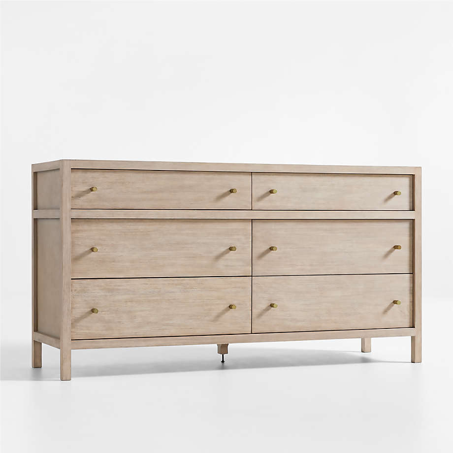 Keane Weathered Natural Wood 6-Drawer Dresser + Reviews