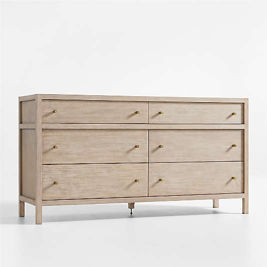 Keane Weathered Natural Solid Wood 6-Drawer Dresser