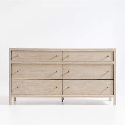 Keane Natural 6 Drawer Solid Wood, Solid Wood Furniture Dresser