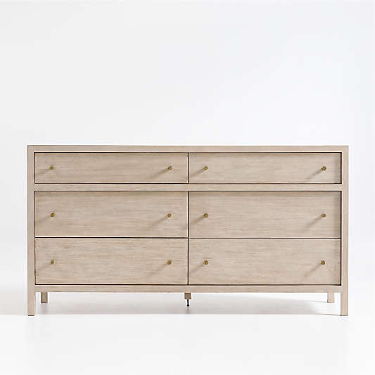 Keane Weathered Natural Solid Wood 6-Drawer Dresser