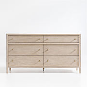 Keane Weathered Natural Solid Wood 6-Drawer Dresser
