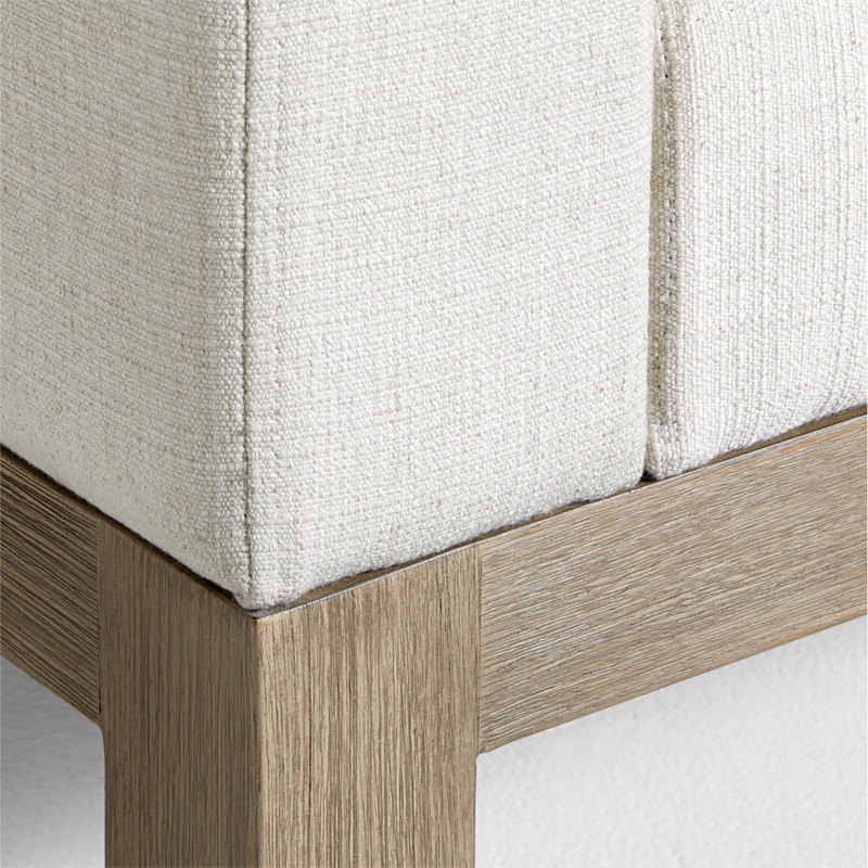 Keane 70" Weathered Natural Wood Upholstered Bench - image 7 of 8