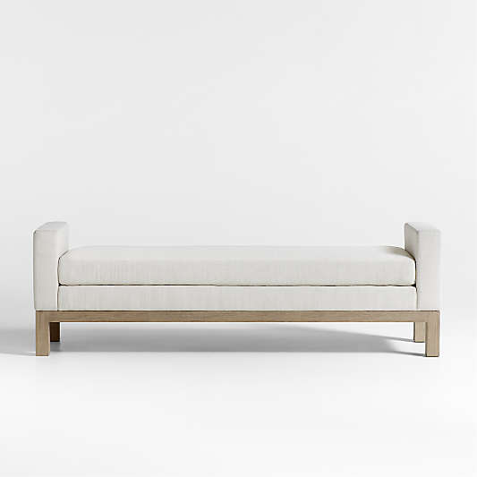 Keane 70" Weathered Natural Wood Upholstered Bench