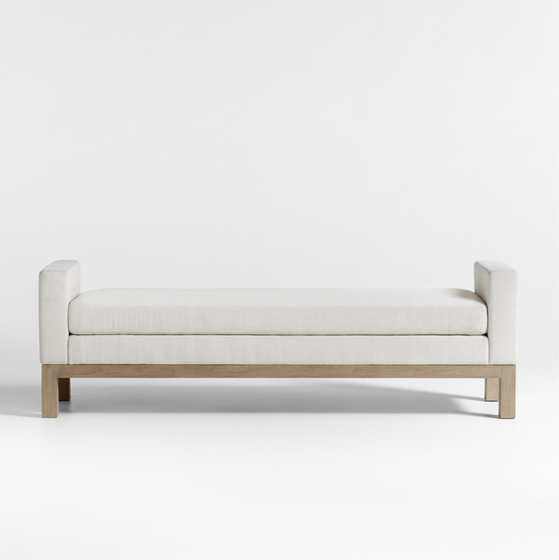 Keane 70" Weathered Natural Wood Upholstered Bench - image 5 of 8