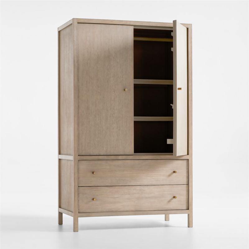 Keane Weathered Natural Wood Armoire + Reviews | Crate & Barrel Canada