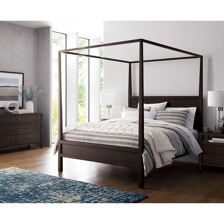 Keane wenge king canopy shop bed