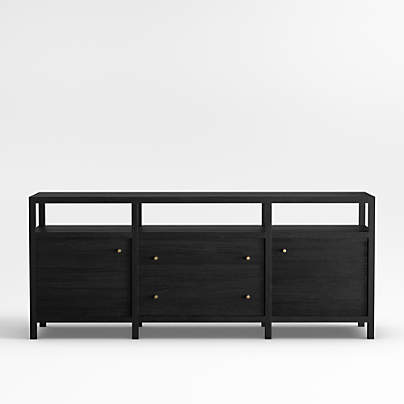 Keane 72" Black Wood Storage Media Console