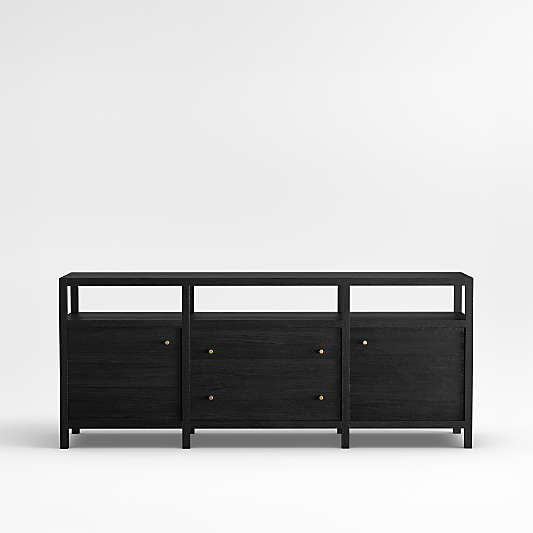 Keane Black Wood Storage Media Console (72"- 86")