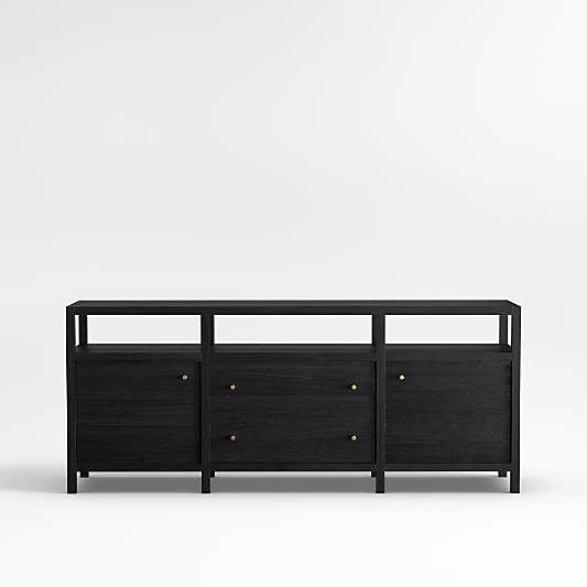 Keane Black Wood Storage Media Console (72"- 86")