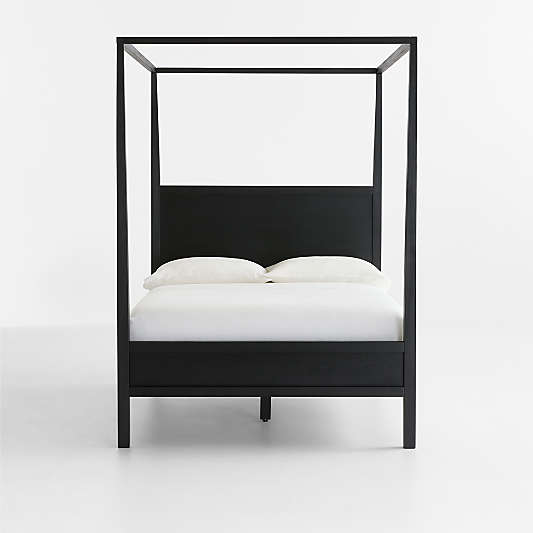 Keane Black Solid Wood Full Canopy Bed