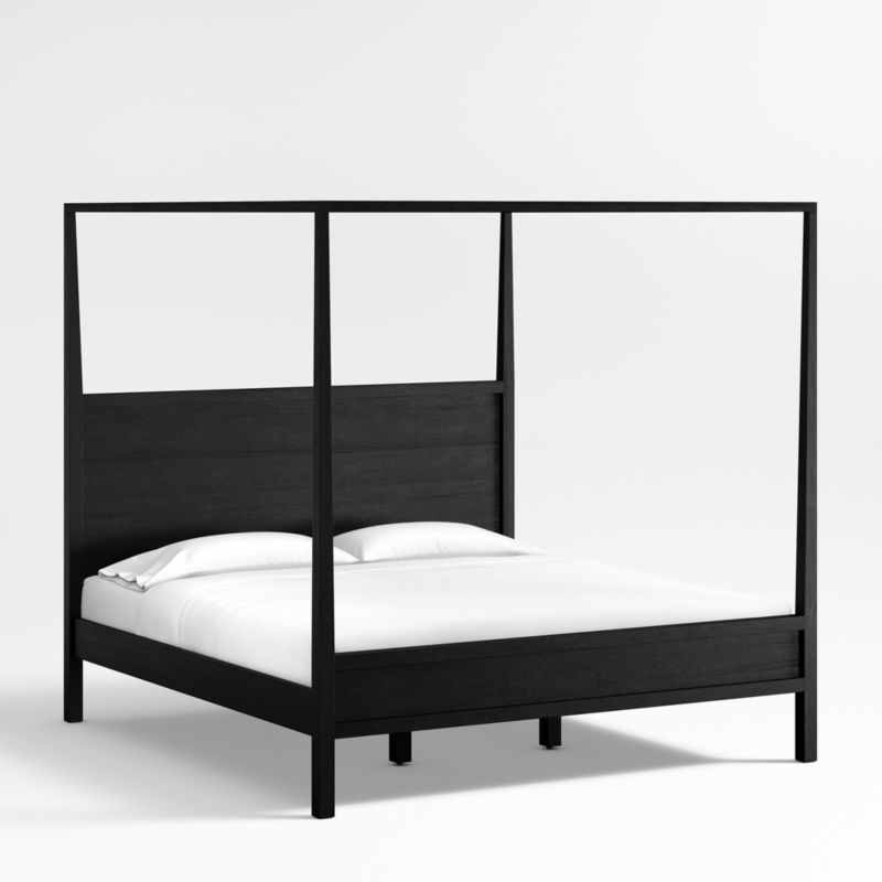 Keane Black Solid Wood King Canopy Bed - image 4 of 6