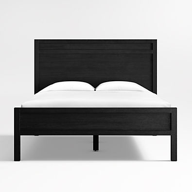 View Keane Black Solid Wood Queen Bed details