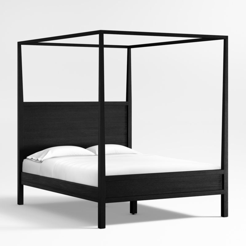 Keane Black Solid Wood Queen Canopy Bed - image 3 of 5