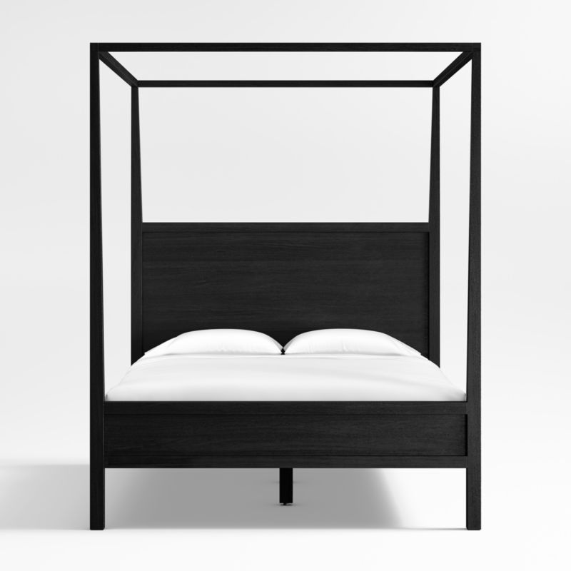 Keane Black Solid Wood King Canopy Bed - image 1 of 6