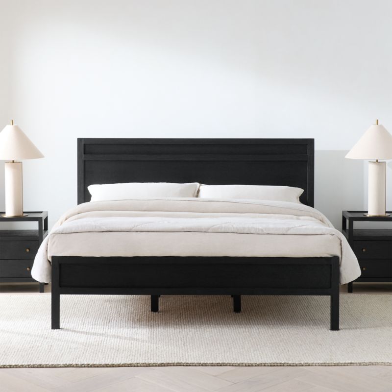 Keane Black Solid Wood King Bed - image 3 of 13