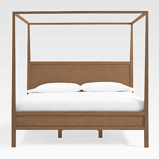 Keane Driftwood Wood Canopy Bed