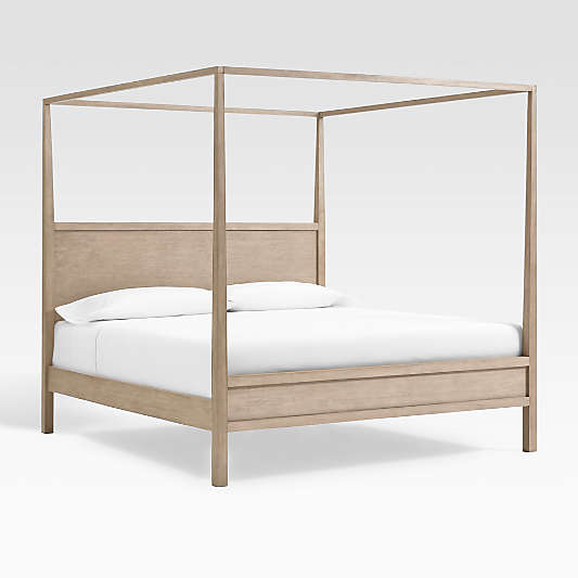 Keane Weathered Natural King Solid Wood Canopy Bed