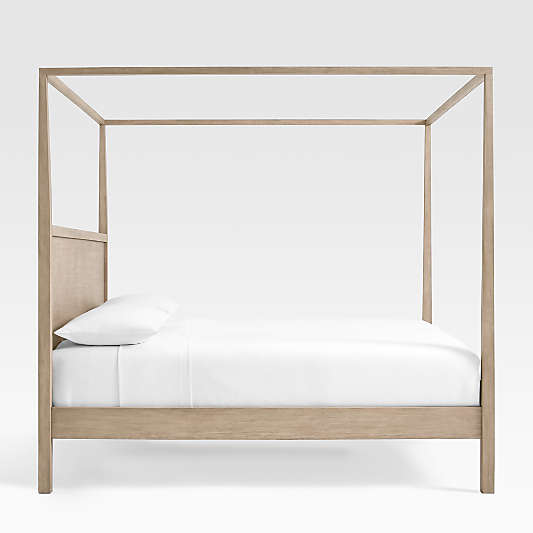 Keane Weathered Natural King Solid Wood Canopy Bed