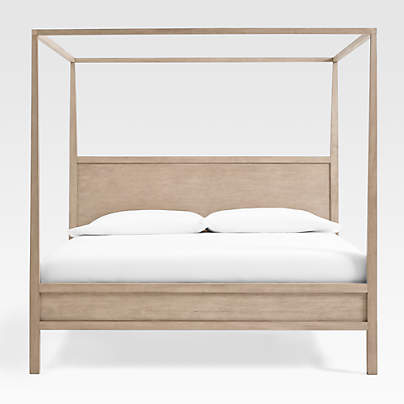 Keane Weathered Natural King Solid Wood Canopy Bed