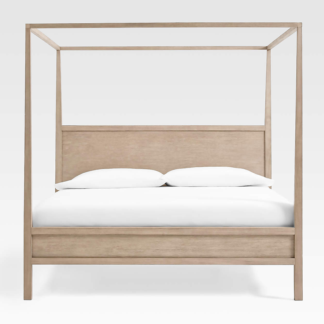 Keane Weathered Natural King Wood Canopy Bed + Reviews | Crate & Barrel