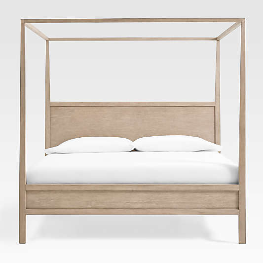 Keane Weathered Natural King Solid Wood Canopy Bed