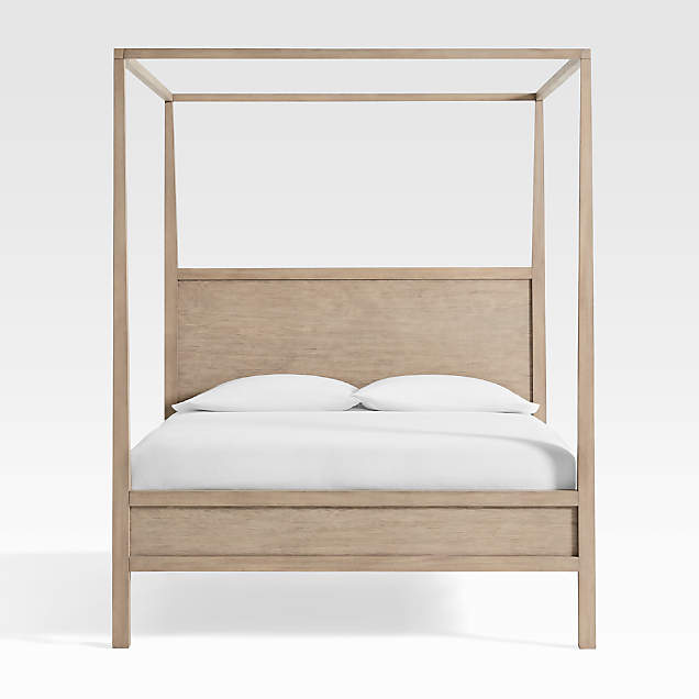 Keane Driftwood Wood Canopy Bed Crate And Barrel