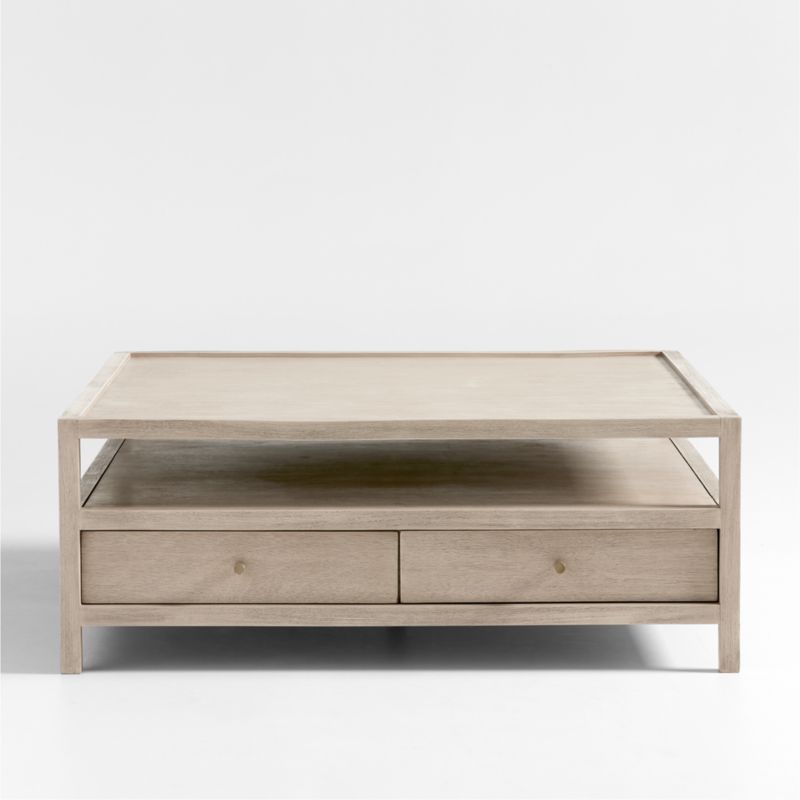 Keane Weathered Natural Wood 45" Square Storage Coffee Table - image 7 of 10