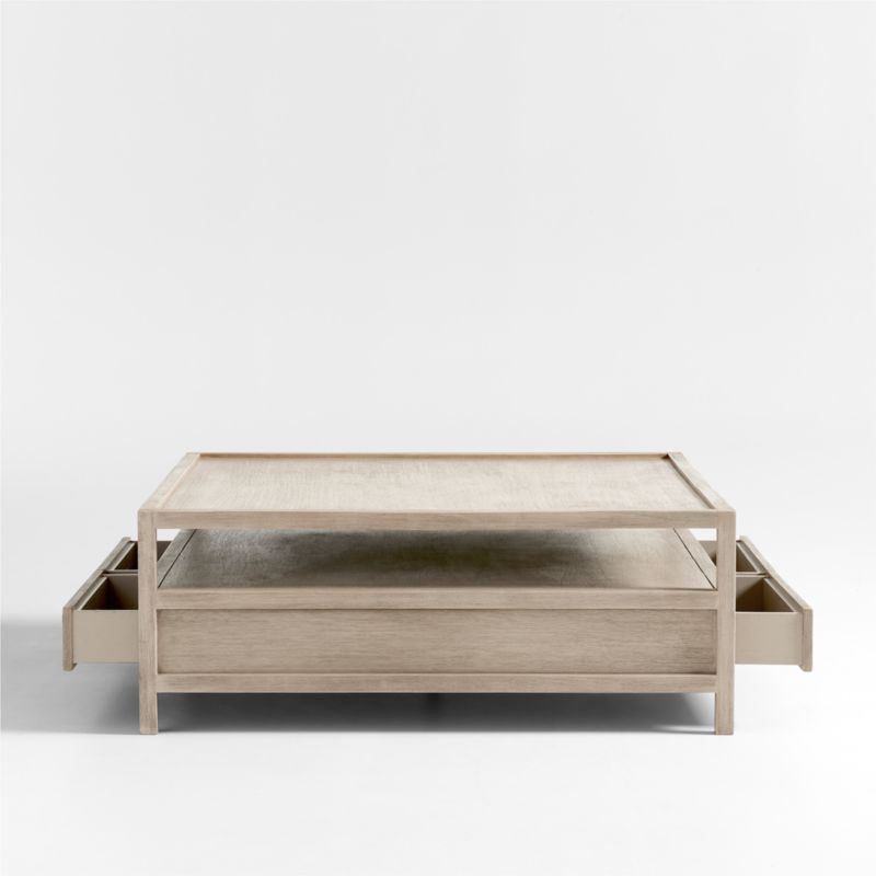 Keane Weathered Natural Wood 45" Square Storage Coffee Table - image 6 of 10