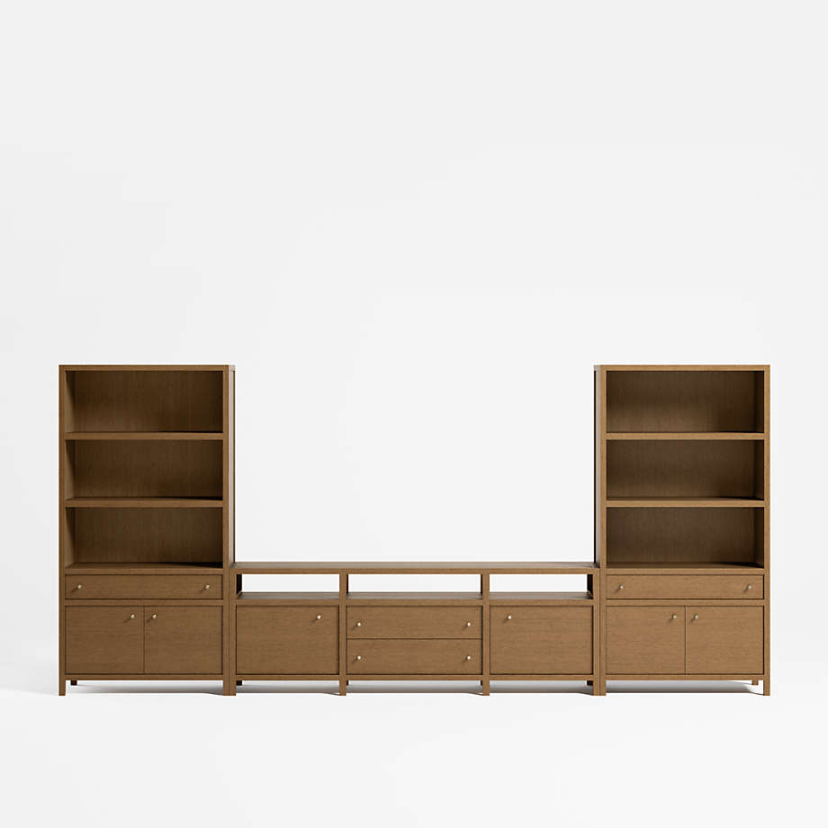 Keane Driftwood 86" Media Console with 2 Storage Bookcases + Reviews