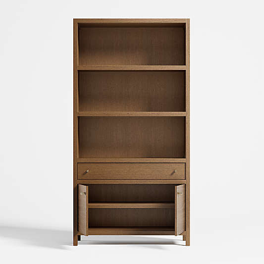 Keane 40" Driftwood Storage Bookcase