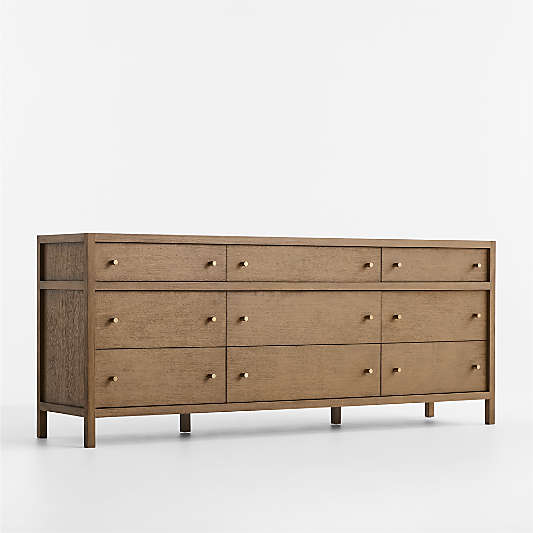Keane 83.5" Solid Driftwood 9-Drawer Dresser