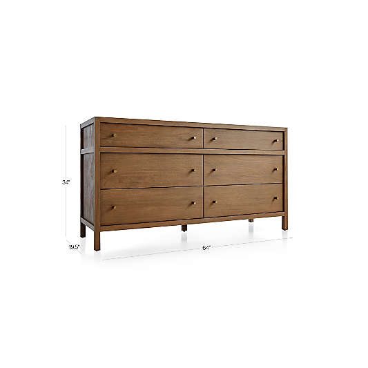 Keane Solid Driftwood 6-Drawer Dresser