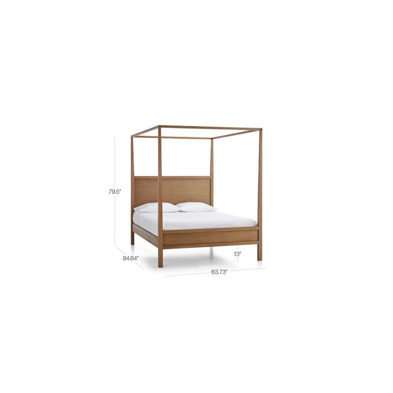 View Keane Solid Driftwood Queen Canopy Bed - image 2 of 9