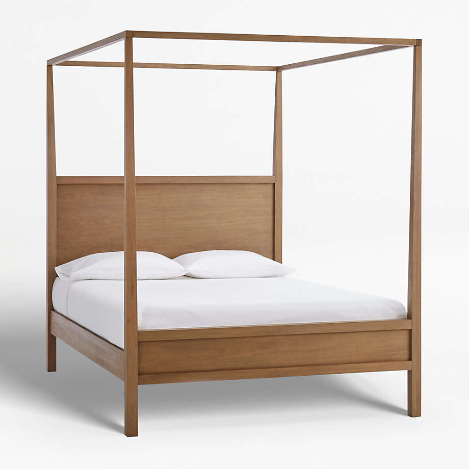 Keane Driftwood Queen Wood Canopy Bed, Wooden Canopy Bed Frames