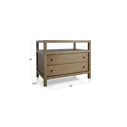 Keane Solid Driftwood Charging Nightstand