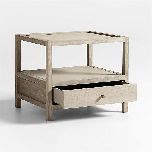 Keane Large Weathered Natural Wood Storage End Table