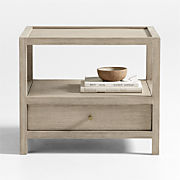 Keane Large Weathered Natural Wood Storage End Table