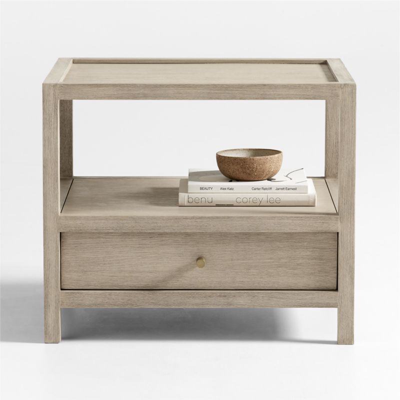 Keane Large Weathered Natural Wood Storage End Table