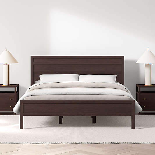 Keane Solid Espresso Wood King Bed