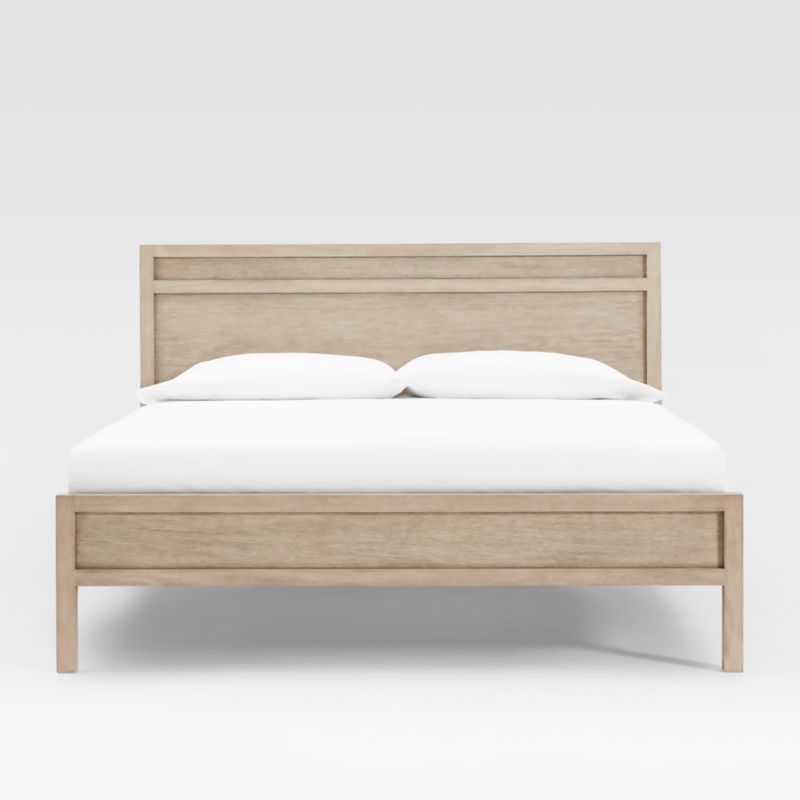 Keane Weathered Natural Solid Wood King Bed + Reviews | Crate & Barrel