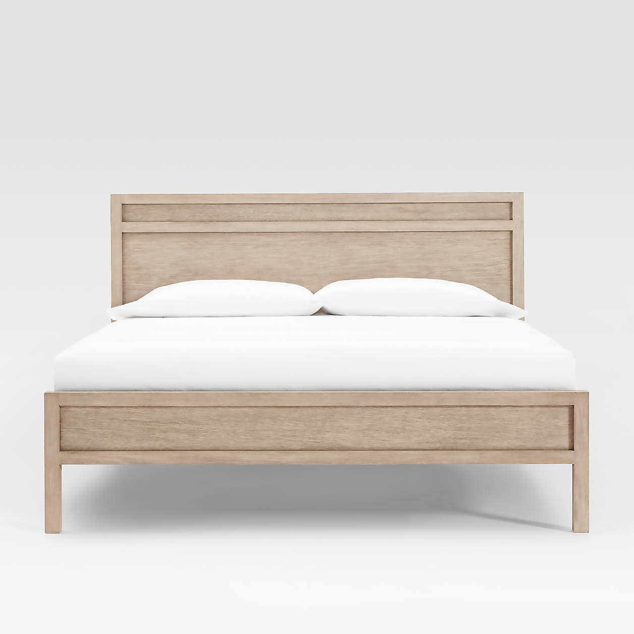 Keane Weathered Natural Solid Wood King Bed + Reviews Crate & Barrel