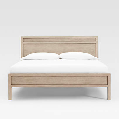 Keane Natural Solid Wood King Bed, Crate And Barrel Single Bed