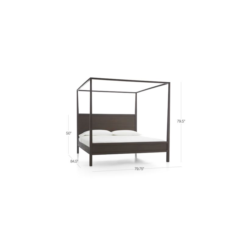 View Keane Espresso Wood King Canopy Bed - image 3 of 13