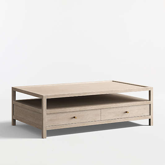 Keane Weathered Natural Wood Storage Coffee Table (45"-54")