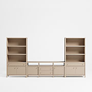 Clairemont 89" Natural Wood Storage Media Console